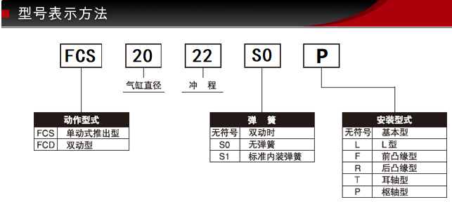 FCS-20-22-S0/S1型號表示方式